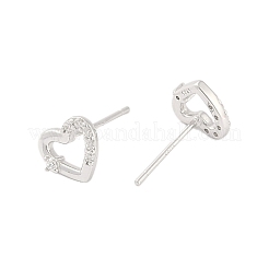 925 Sterling Silver Micro Pave Clear Cubic Zirconia Earrings&nbsp;EJEW-U013-01P