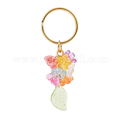 Transparent Leaf & Flower Acrylic Keychains with Iron Split Key Ring&nbsp;KEYC-JKC00424