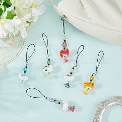 6Pcs 6 Style Alloy Enamel Pendant Decorations&nbsp;HJEW-WR00045