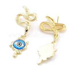 Rack Plating Eye Brass Stud Earrings&nbsp;EJEW-C108-07G-04