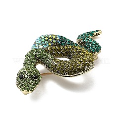 Snake Alloy Rhinestone Brooches for Backpack Clothes&nbsp;JEWB-M069-01AG-01