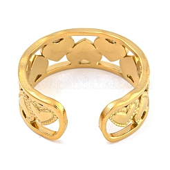 304 Stainless Steel Open Cuff Rings for Women&nbsp;LS-RJEW-L125-07G-01