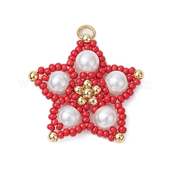 Glass Seed Beaded Star Pendants&nbsp;PALLOY-MZ00524