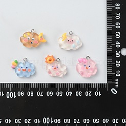25Pcs 5 Styles Translucent Resin Pendants&nbsp;RESI-CJ0003-07