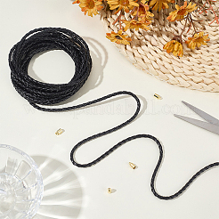 5M Round Braided PU Leather Cords&nbsp;WL-CL0001-33A