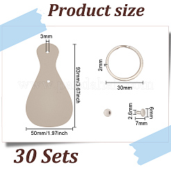 30 Sets PU Leather Keychain Fob Kit&nbsp;FIND-GO0001-87
