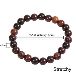 Unisex Natural Wood Beaded Stretch Bracelets&nbsp;BJEW-SZ0001-004