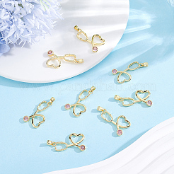 10Pcs Brass Micro Pave Cubic Zirconia Pendants&nbsp;KK-BBC0026-18