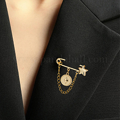 6Pcs 3 Styles Brass Brooch Findings&nbsp;KK-SC0007-67
