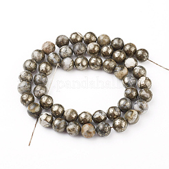 Natural Pyrite Beads Strands&nbsp;X-G-G839-01-10mm
