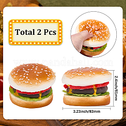 2Pcs PU Leather Food Hamburger Model Display Decoration&nbsp;AJEW-SC0004-15A