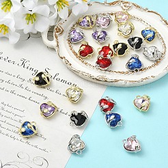 12Pcs 6 Colors Alloy Glass Charms&nbsp;FIND-YW0011-33G