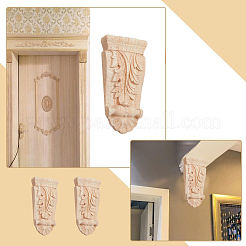 Rubber Wood Carved Onlay Applique&nbsp;LS-AJEW-WH0248-463