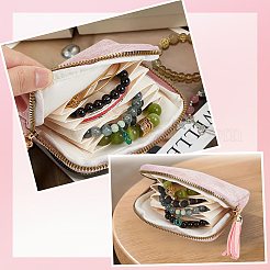 Velvet Jewelry Storage Zipper Bags with Tassel&nbsp;ABAG-PA0001-01B