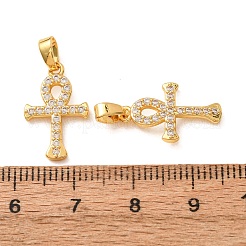 Brass Micro Pave Clear Cubic Zirconia Pendants&nbsp;CU-CBA0D78-01G