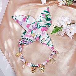 Flower Pattern Polyester Scarf Necklaces for Women&nbsp;NJEW-HS00027