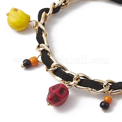 Halloween Aluminium Twisted Curb Chains Bracelets&nbsp;BJEW-TA00468