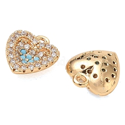 Brass Micro Pave Sky Blue Cubic Zirconia Charms&nbsp;CU-CBAB0CF-14G