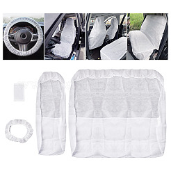 Disposable Non-woven Fabrics Car Seat & Steering Wheel & Car Gear Shift Cover Sets&nbsp;AJEW-TAC0034-15