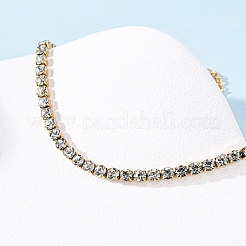 304 Stainless Steel Rhinestone Cup Chain Bracelets for Women&nbsp;BJEW-G753-01G-01