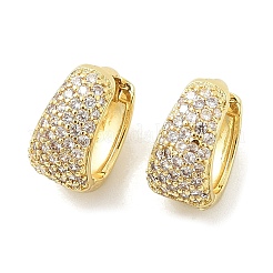 Brass Micro Pave Clear Cubic Zirconia Hoop Earrings&nbsp;EJEW-M077-20G