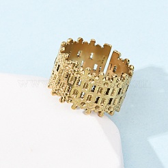 304 Stainless Steel Open Cuff Rings for Women&nbsp;RJEW-K309-10A-G