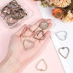 Rack Plating Alloy Open Back Bezel Pendants&nbsp;PALLOY-OC0001-12