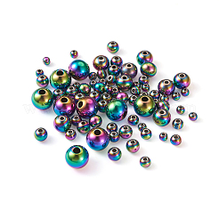 Rack Plating Rainbow Color 304 Stainless Steel Beads&nbsp;FIND-MP0001-07