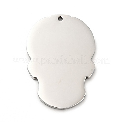 Non-Tarnish Printed 201 Stainless Steel Sugar Skull Pendants&nbsp;STAS-E174-01P-04