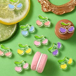 10Pcs 5 Colors Transparent Acrylic Enamel Beads&nbsp;TACR-YW0001-73