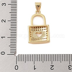 Brass Micro Pave Clear Cubic Zirconia Pendants&nbsp;KK-I712-47G