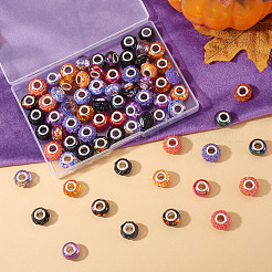 72Pcs 12 Colors Halloween Theme UV Plating Resin European Beads&nbsp;RESI-TA0004-87