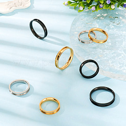 12Pcs 6 Size 201 Stainless Steel Grooved Finger Ring Settings&nbsp;RJEW-TA0001-06EB