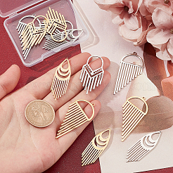 12Pcs 6 Style 201 Stainless Steel Pendants&nbsp;STAS-DC0006-55