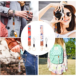 2Pcs 2 Colors Polyester Hand Wrist Lanyard for Phone Decoration Key Chain&nbsp;HJEW-GO0001-03