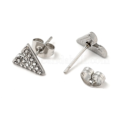 Crystal Rhinestone Triangle Stud Earrings with 316 Surgical Stainless Steel Pins&nbsp;EJEW-A081-08P