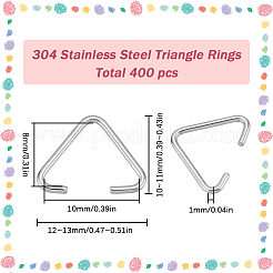 400Pcs 304 Stainless Steel Triangle Rings&nbsp;STAS-SC0006-24