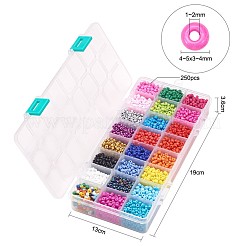 24 Colors Glass Seed Beads&nbsp;SEED-YW0001-01-4mm