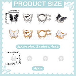 4Pcs 2 Colors Alloy Rhinestone Buttons&nbsp;FIND-ME0002-78