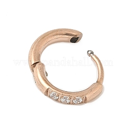 316 Stainless Steel Micro Pave Clear Cubic Zirconia Hoop Cartilage Earrings&nbsp;WG9FB89-01