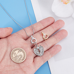2Pcs 2 Colors S925 Sterling Silver Micro Pave Clear Clear Cubic Zirconia Twister Clasps&nbsp;STER-PH0003-56