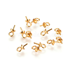 304 Stainless Steel Cup Pearl Peg Bails Pin Pendants&nbsp;STAS-F227-50-G