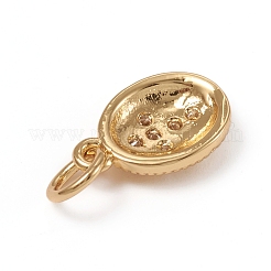 Brass Micro Pave Clear Cubic Zirconia Charms&nbsp;KK-I668-06G