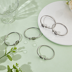 3Pcs Flat Round 304 Stainless Steel Blank Bangle Bases&nbsp;STAS-HY0001-74
