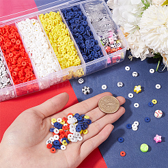 Independence Day & Sports Theme DIY Polymer Clay Beads Bracelets Making Kits&nbsp;DIY-SP0002-53