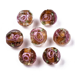 Handmade Gold Sand Lampwork Beads&nbsp;LAMP-S194-001E