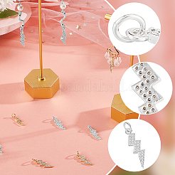 12Pcs 4 Styles Brass Micro Pave Cubic Zirconia Pendants&nbsp;ZIRC-BBC0003-80