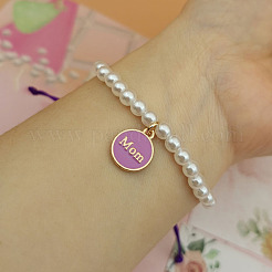Mother's Day Alloy Enamel Charm Bracelets&nbsp;FS-WGE9C02-03