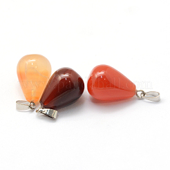 Teardrop Natural Carnelian Pendants&nbsp;G-Q435-12