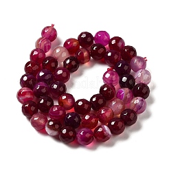Natural Striped Agate/Banded Agate Beads Strands&nbsp;G-A246-8mm-13
